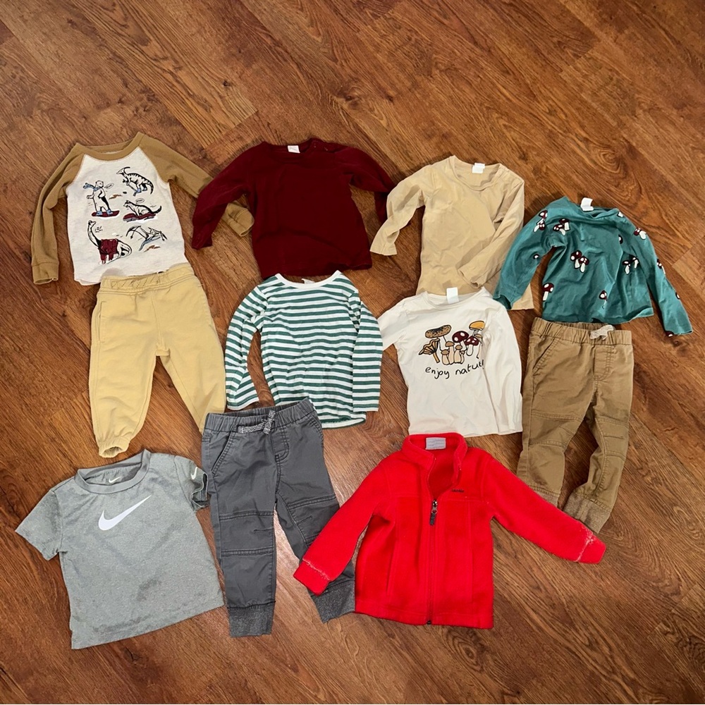 18 Months Boys Shirts Pants Clothing Bundle Lot Columbia Jacket H&M tops Nike